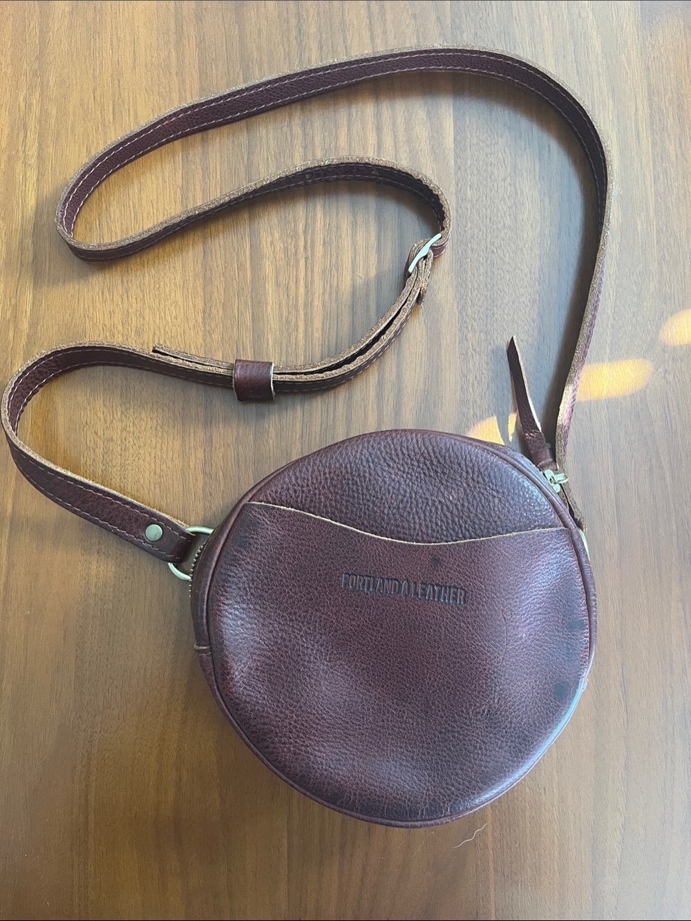 Portland Leather Round Crossbody Belt Bag (Nutmeg “Small”)